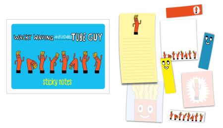 Wacky Waving Inflatable Tube Guy Sticky Notes